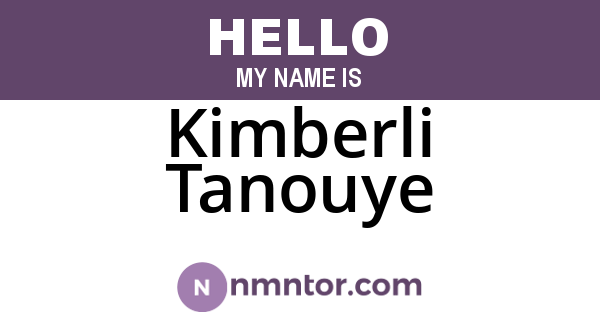 Kimberli Tanouye