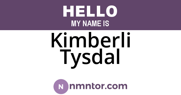 Kimberli Tysdal