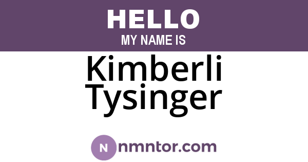 Kimberli Tysinger