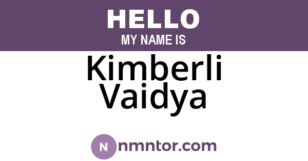 Kimberli Vaidya