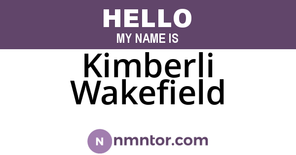 Kimberli Wakefield