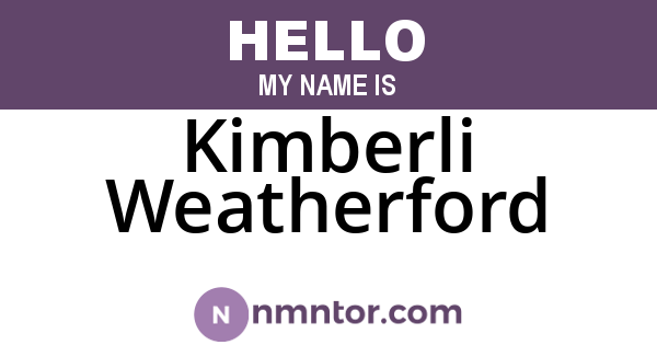 Kimberli Weatherford