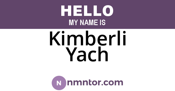 Kimberli Yach