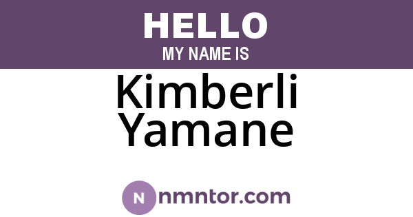 Kimberli Yamane