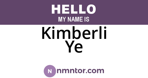 Kimberli Ye