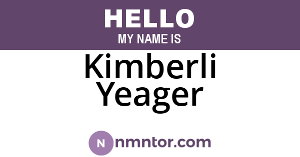 Kimberli Yeager