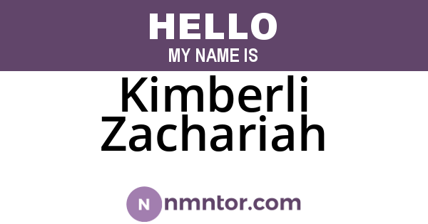 Kimberli Zachariah