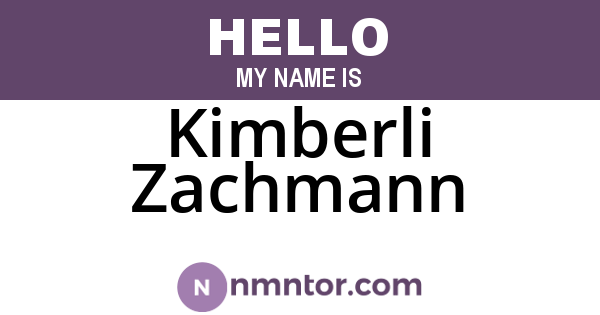 Kimberli Zachmann