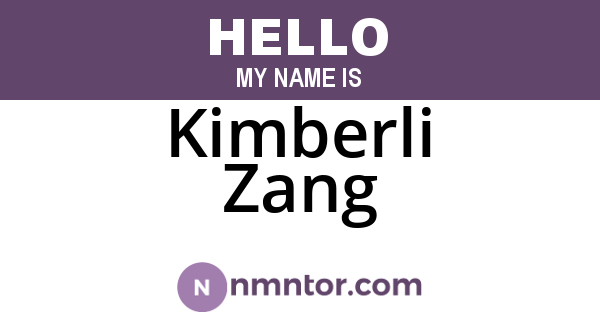Kimberli Zang