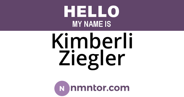 Kimberli Ziegler