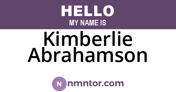 Kimberlie Abrahamson