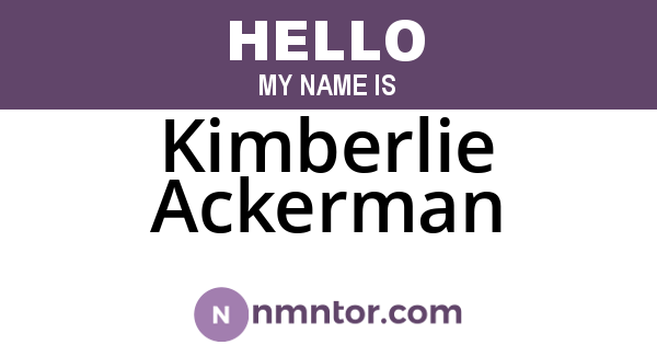 Kimberlie Ackerman