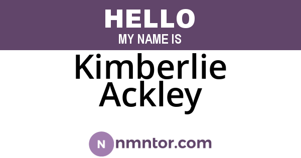 Kimberlie Ackley