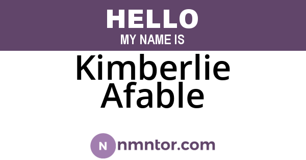 Kimberlie Afable