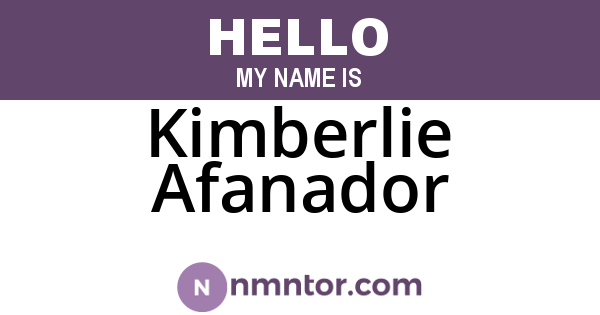 Kimberlie Afanador