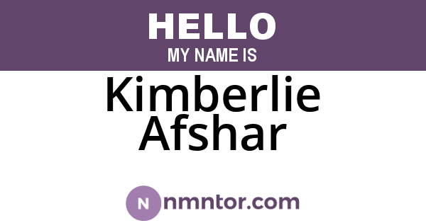 Kimberlie Afshar