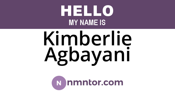 Kimberlie Agbayani