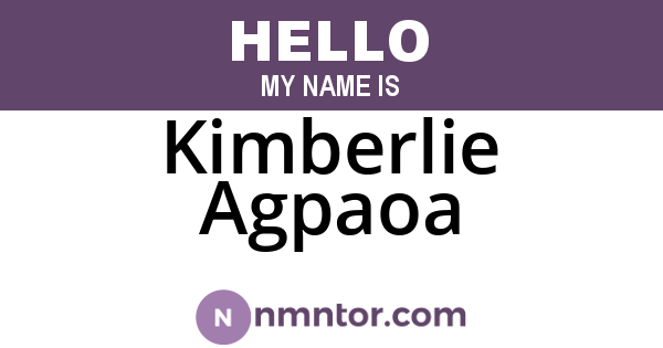 Kimberlie Agpaoa