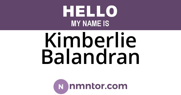 Kimberlie Balandran
