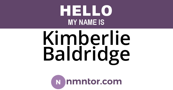 Kimberlie Baldridge