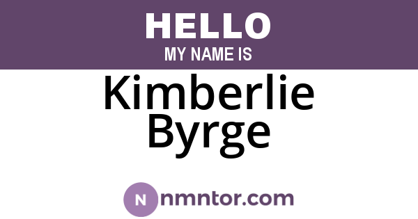 Kimberlie Byrge