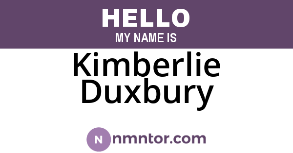Kimberlie Duxbury