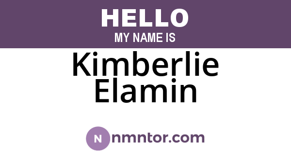 Kimberlie Elamin
