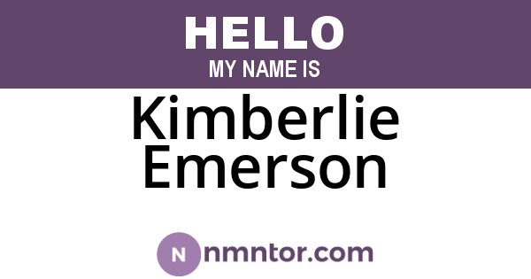 Kimberlie Emerson