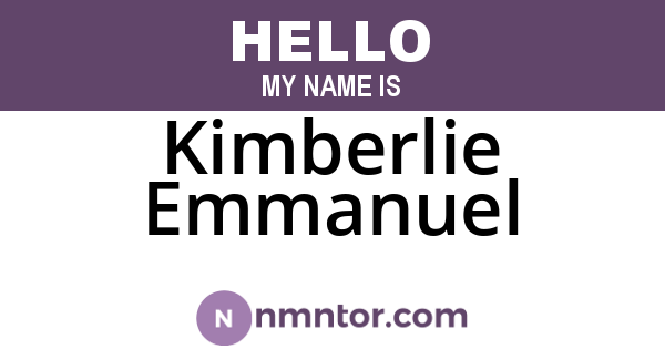 Kimberlie Emmanuel