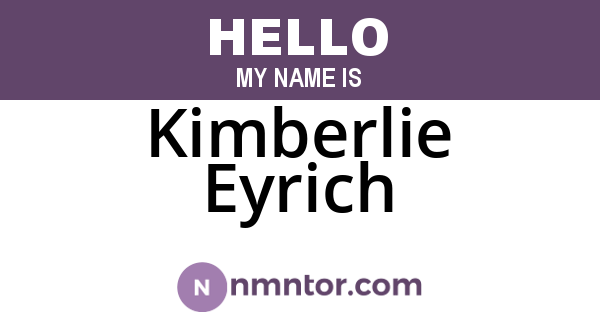 Kimberlie Eyrich