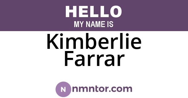 Kimberlie Farrar