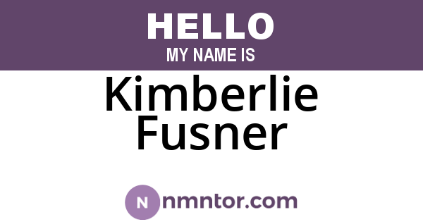 Kimberlie Fusner