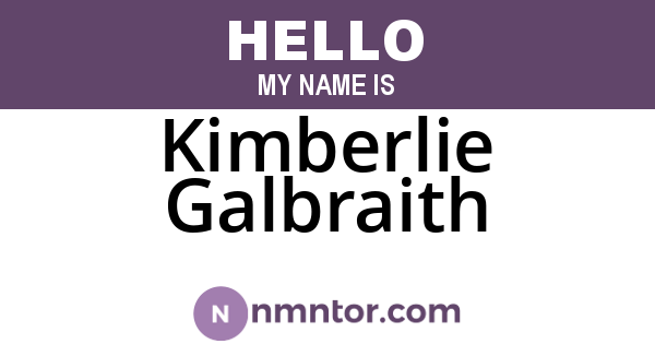 Kimberlie Galbraith