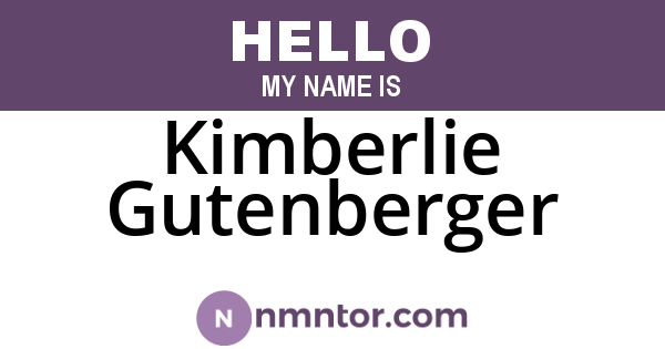 Kimberlie Gutenberger