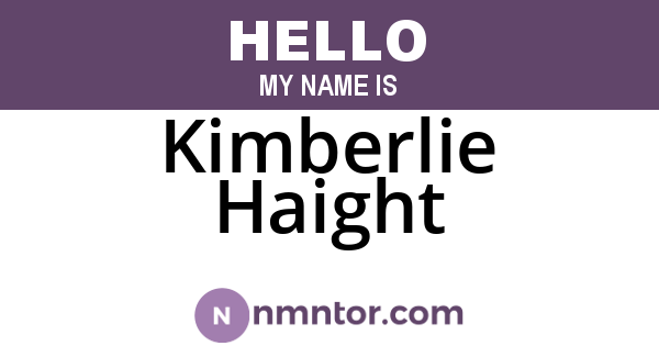 Kimberlie Haight