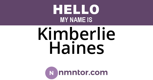 Kimberlie Haines