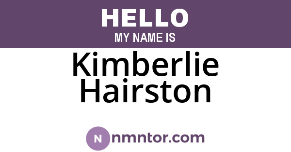 Kimberlie Hairston