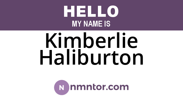 Kimberlie Haliburton