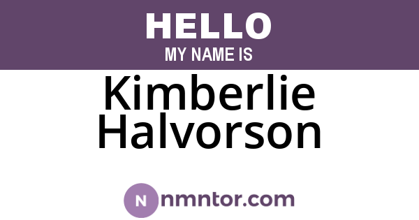 Kimberlie Halvorson