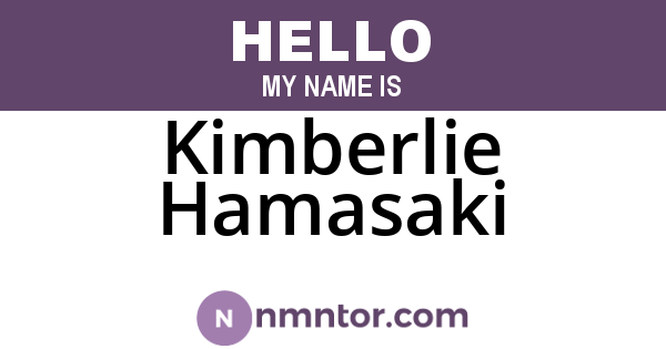 Kimberlie Hamasaki