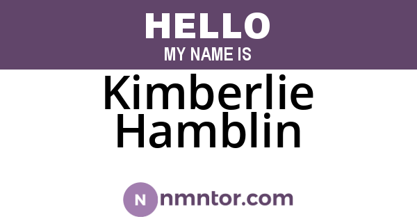 Kimberlie Hamblin