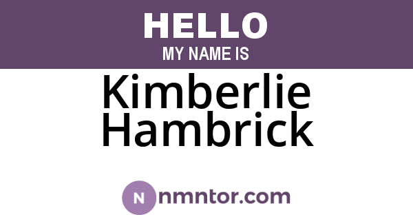 Kimberlie Hambrick