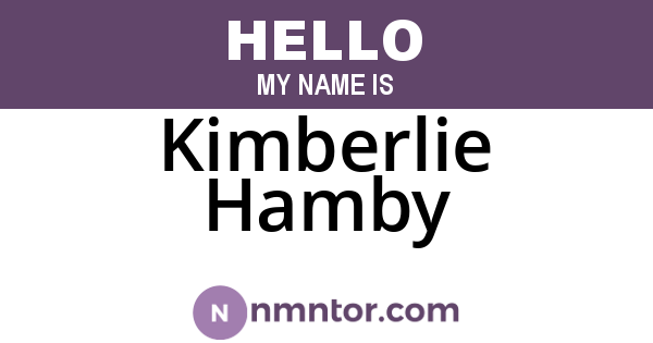Kimberlie Hamby