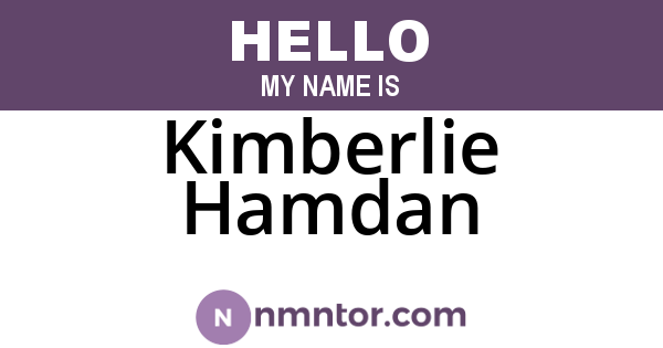 Kimberlie Hamdan