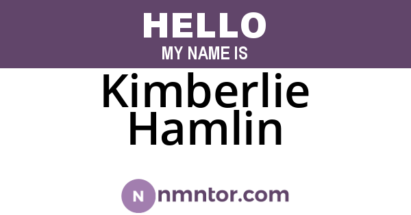 Kimberlie Hamlin