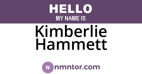 Kimberlie Hammett
