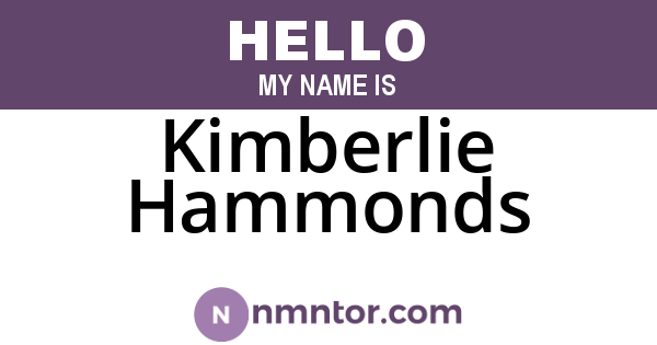 Kimberlie Hammonds