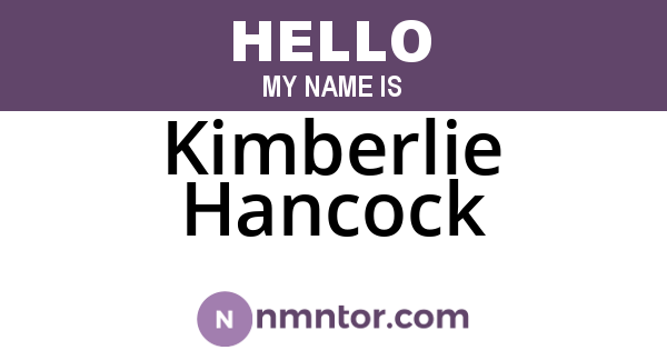 Kimberlie Hancock