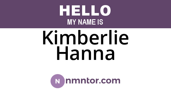 Kimberlie Hanna
