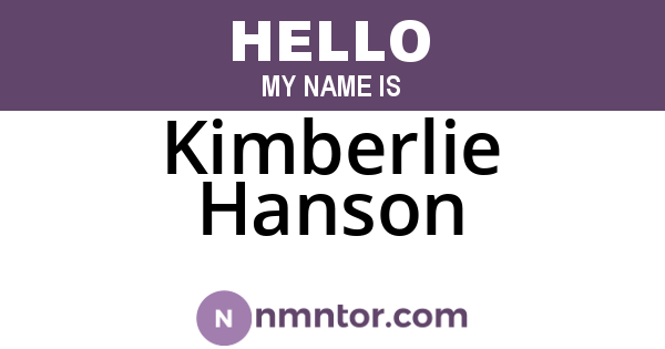 Kimberlie Hanson